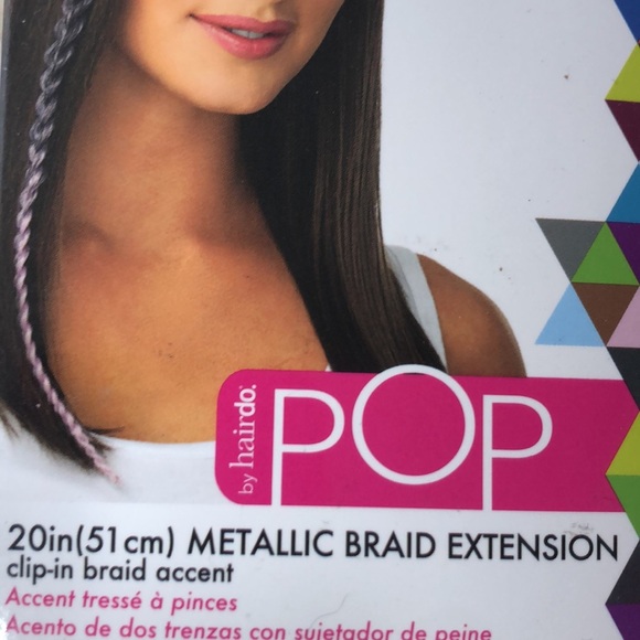 Pop by Hairdo 20” Teal Hair Extension Metallic Clip In Braid Extension Gift NEW - Picture 11 of 15